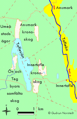 Karta ver Nydalaomrdets uppdelning vid avvittringen.